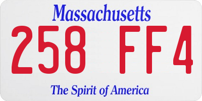 MA license plate 258FF4