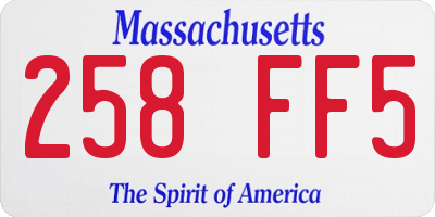 MA license plate 258FF5