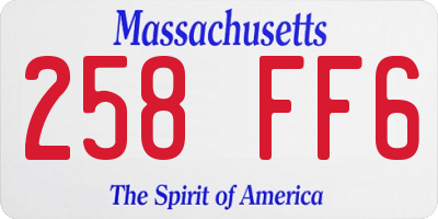 MA license plate 258FF6