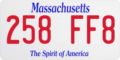 MA license plate 258FF8