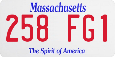 MA license plate 258FG1