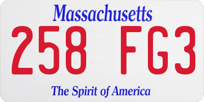 MA license plate 258FG3