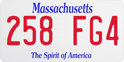 MA license plate 258FG4
