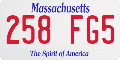 MA license plate 258FG5