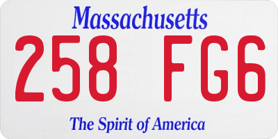 MA license plate 258FG6