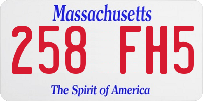 MA license plate 258FH5
