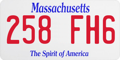MA license plate 258FH6