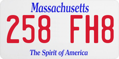 MA license plate 258FH8