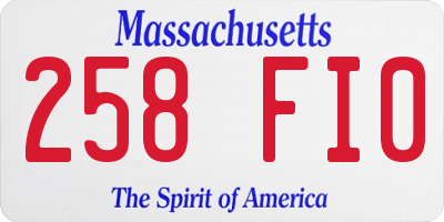 MA license plate 258FI0