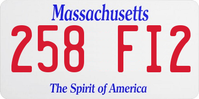 MA license plate 258FI2