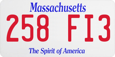 MA license plate 258FI3