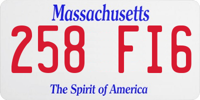 MA license plate 258FI6