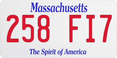 MA license plate 258FI7