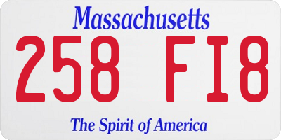 MA license plate 258FI8