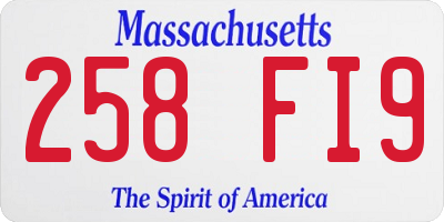 MA license plate 258FI9