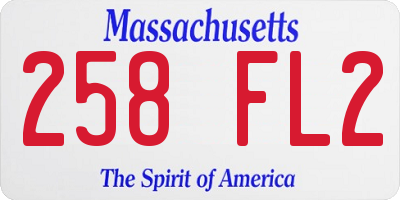 MA license plate 258FL2