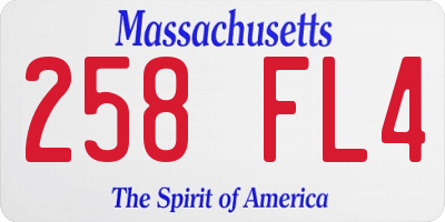MA license plate 258FL4