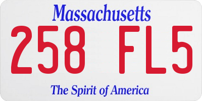 MA license plate 258FL5