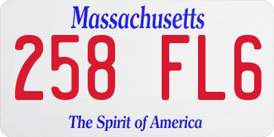 MA license plate 258FL6