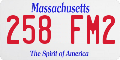 MA license plate 258FM2