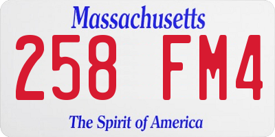 MA license plate 258FM4