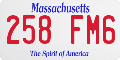 MA license plate 258FM6