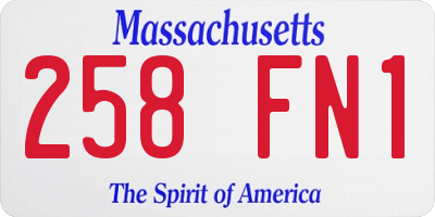MA license plate 258FN1