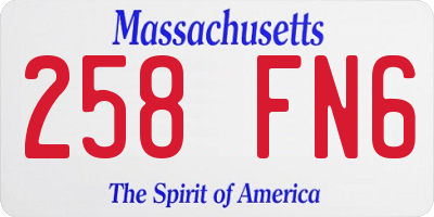 MA license plate 258FN6