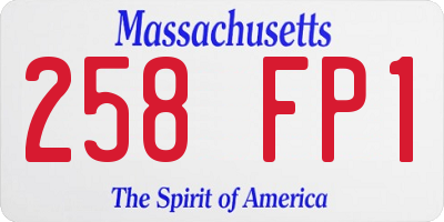 MA license plate 258FP1