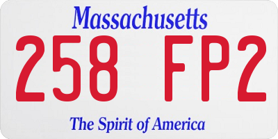 MA license plate 258FP2