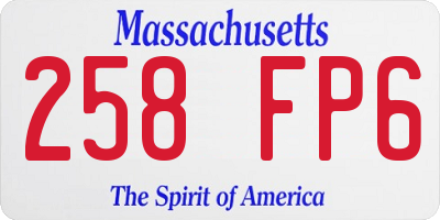 MA license plate 258FP6