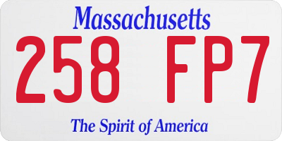 MA license plate 258FP7