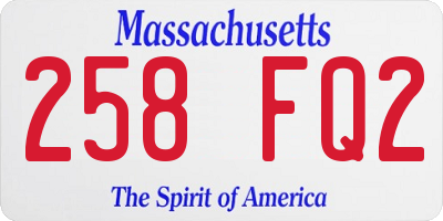 MA license plate 258FQ2