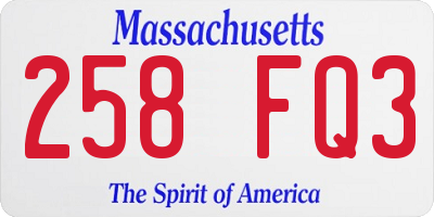 MA license plate 258FQ3