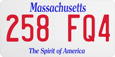 MA license plate 258FQ4