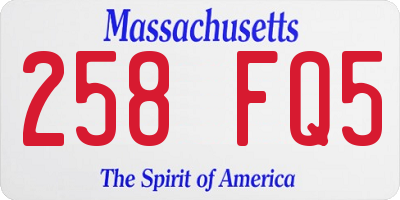 MA license plate 258FQ5