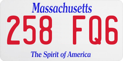 MA license plate 258FQ6