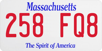 MA license plate 258FQ8