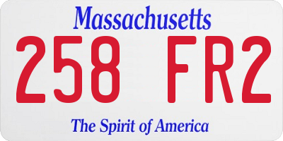 MA license plate 258FR2
