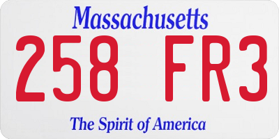 MA license plate 258FR3