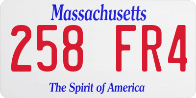 MA license plate 258FR4