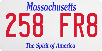 MA license plate 258FR8