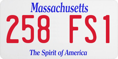 MA license plate 258FS1