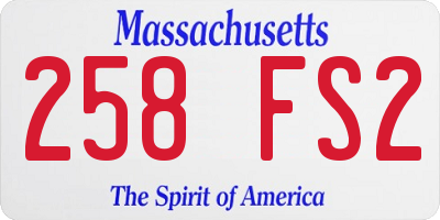 MA license plate 258FS2