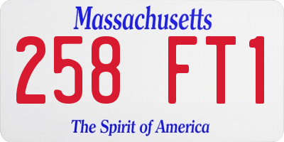MA license plate 258FT1