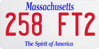 MA license plate 258FT2