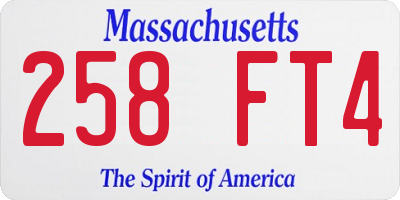 MA license plate 258FT4