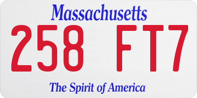 MA license plate 258FT7