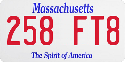 MA license plate 258FT8