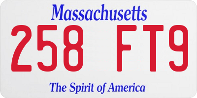 MA license plate 258FT9